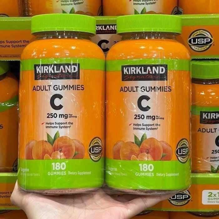 Kẹo dẻo Vitamin C KIRKLAND 250mg|KIRKLAND Adult Gummies C 180 viên của Mỹ - CHÍNH HÃNG