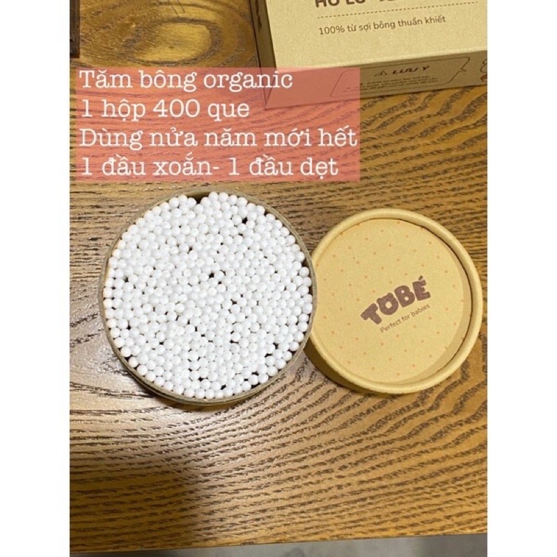 Tăm bông kháng khuẩn Tobe hộp tròn 400 cái