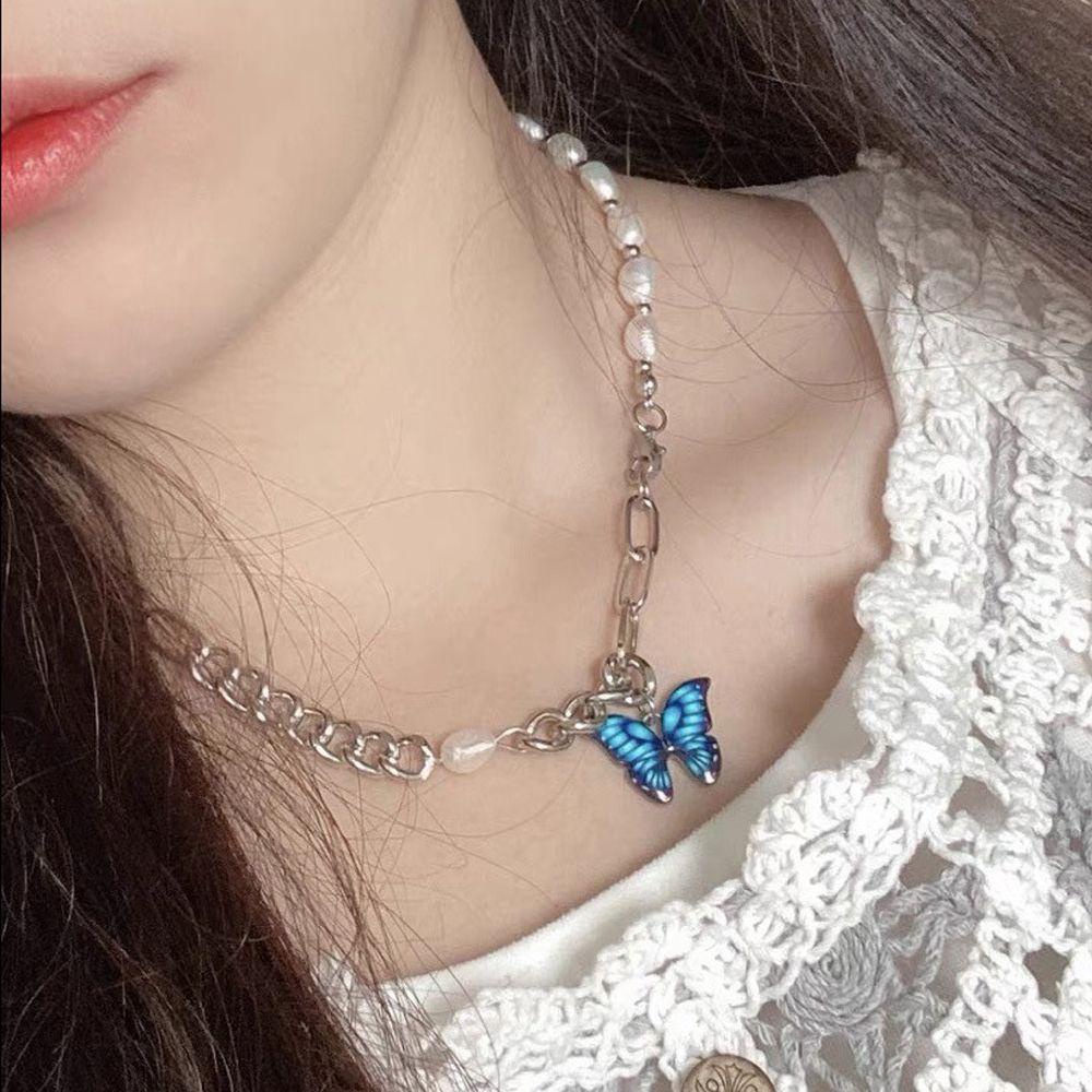 Dây Chuyền Mặt Hình Bướm Thanh Lịch Có Thể Điều Chỉnh Phong Cách Hàn Quốc