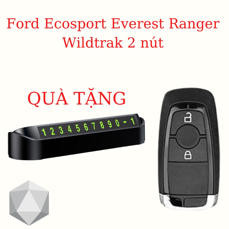 Ốp chìa khoá xe Ford Ecosport Everest Ranger Wildtrak 2 nút màu dior (FE2 Móc D)