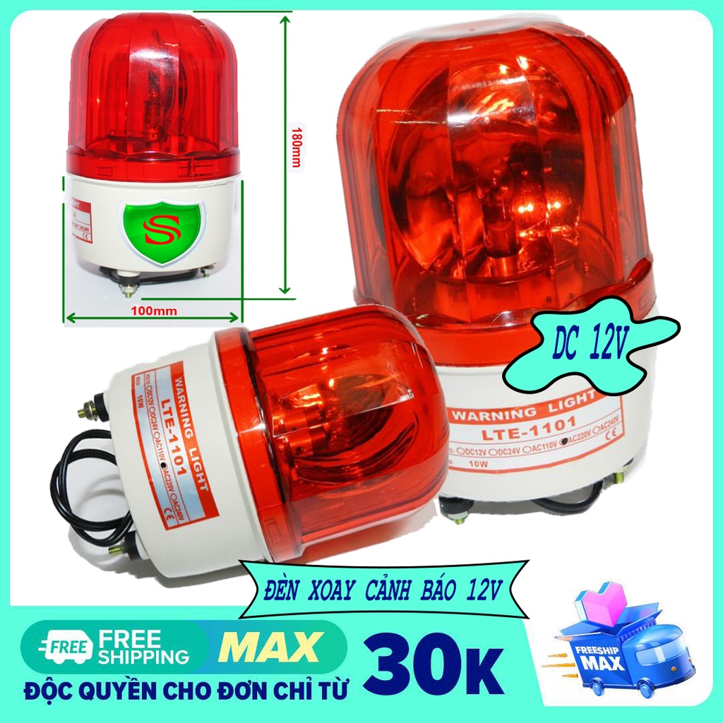 [ĐÈN XOAY CẢNH BÁO] - Đèn cảnh báo nguy hiểm 12v - 24v (Lưu ý chọn điện áp 12V hoặc 24V)