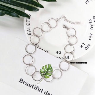 Rosy - choker mặt tròn mini