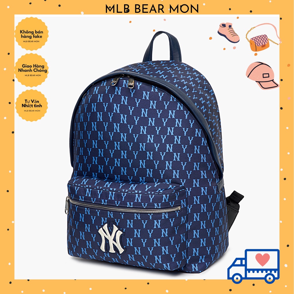 Balo MLB Monogram Backpack New York Yankees 3Abkm012N-50Nyl Màu Xanh Navy