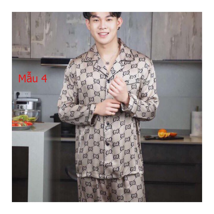 Bộ Đồ Mặc Hè Thu Chất Lụa, Bộ pijama Lụa Dài Tay Phù Hợp Cả Nam Và Nữ