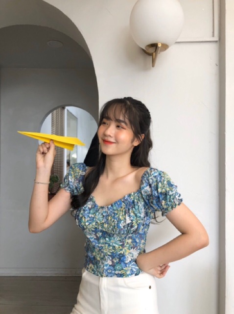 Áo hoa nhí chun lưng