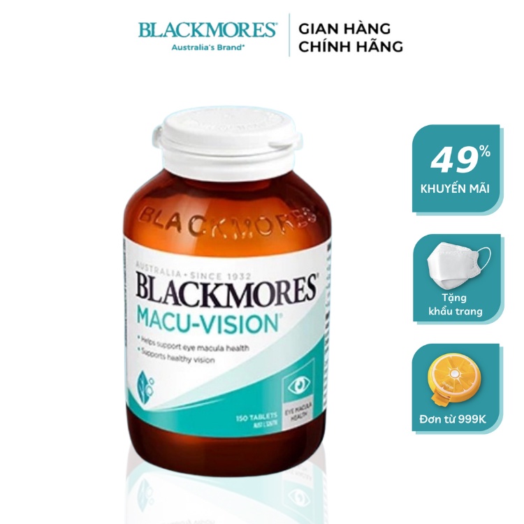 Bổ Mắt Blackmores Macu Vision 125 viên Úc hỗ trợ thị lực khỏe mạnh, sáng mắt