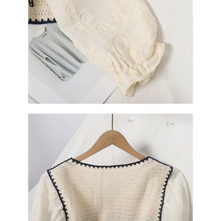 Order áo kiểu nữ phối ren phong cách Vintage