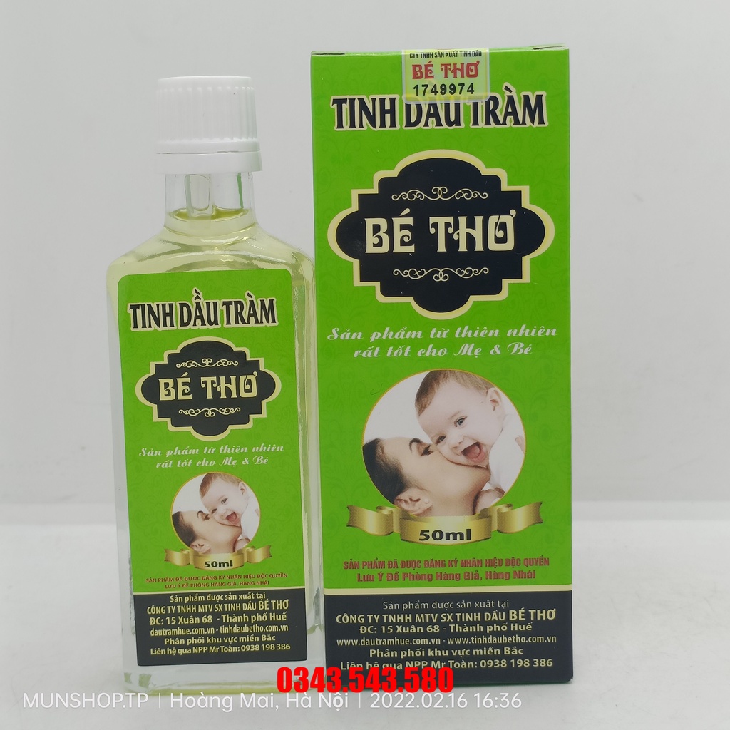 Tinh dầu Bé Thơ chai 50ml (đủ loại) - Sản phẩm từ thiên nhiên