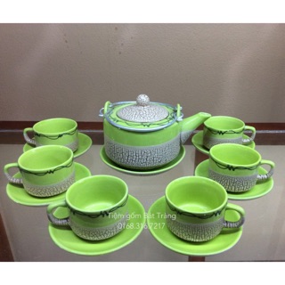 Bộ ấm chén men rạn Bát Tràng