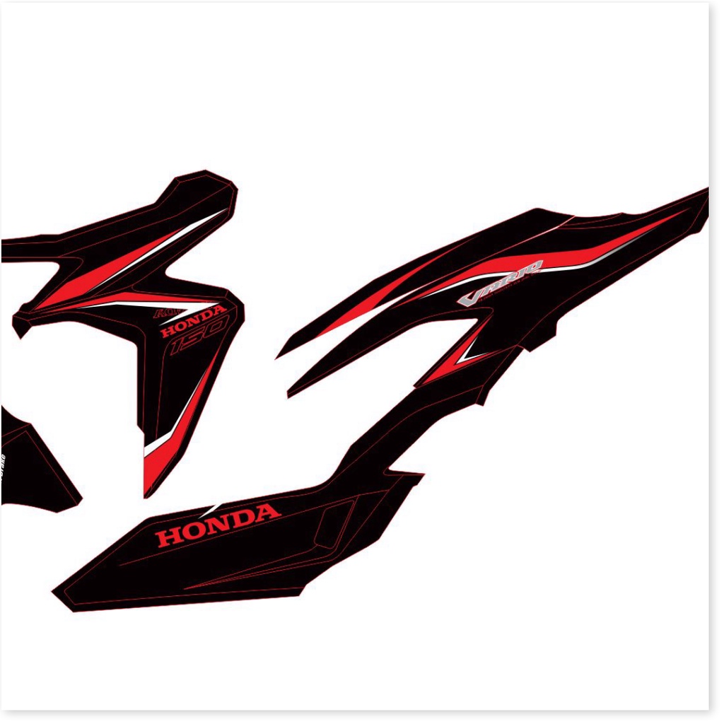 ( Quí khách vui lòng mang ra tiệm cho thợ dán ) vario 150 mẫu zin đỏ đen