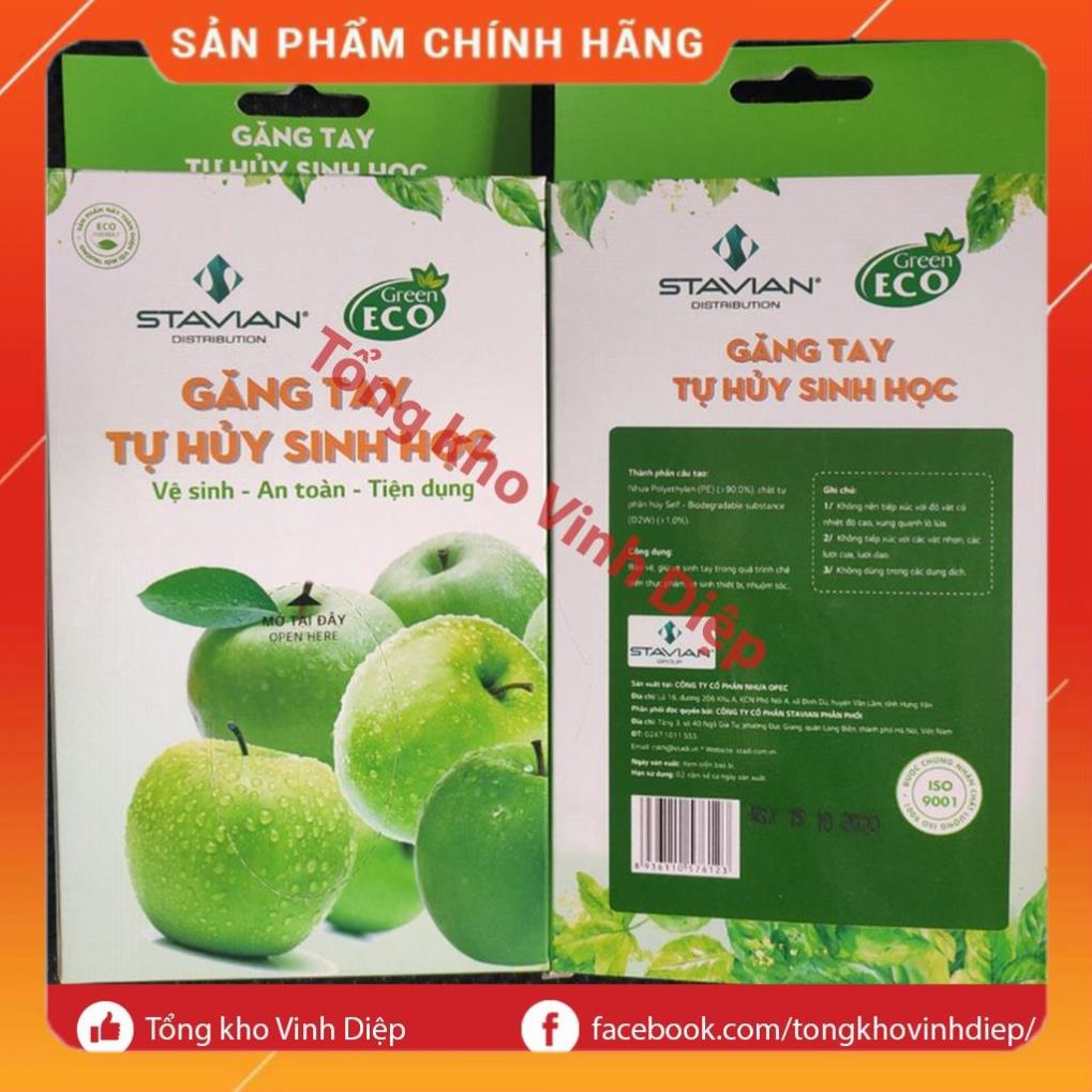 Găng tay nilon tiện lợi hợp vệ sinh, găng tay nilon tự hủy sinh học - Hộp 100 chiếc/túi 100g