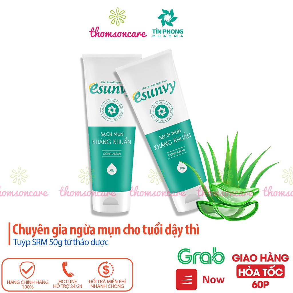 Giảm mụn, mờ thâm từ DHC Kẽm, Vitamin C DHC cùng sữa rửa mặt Esunvy từ thảo dược, ngăn ngừa mụn đầu đen, mụn ẩn, mụn bọc