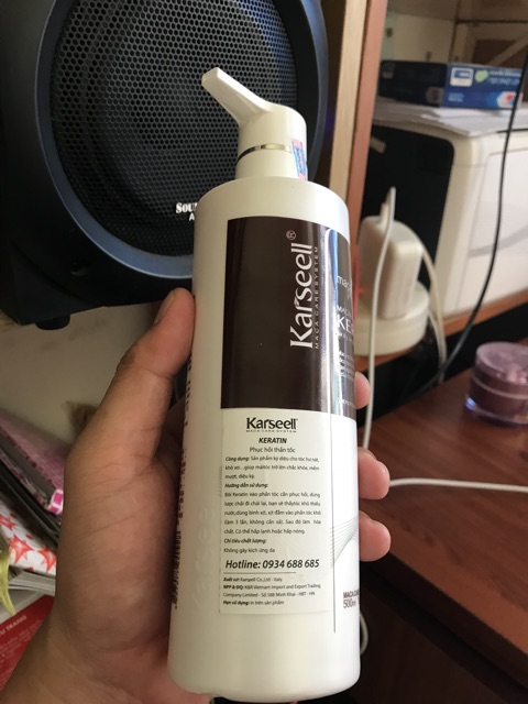 Kem hấp phục hồi tóc nát Keratin Karseell Maca 500ml