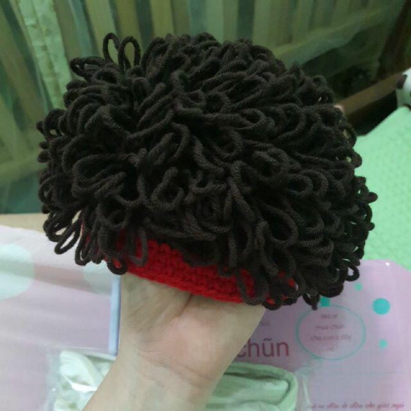 Mũ len tóc xù cho bé