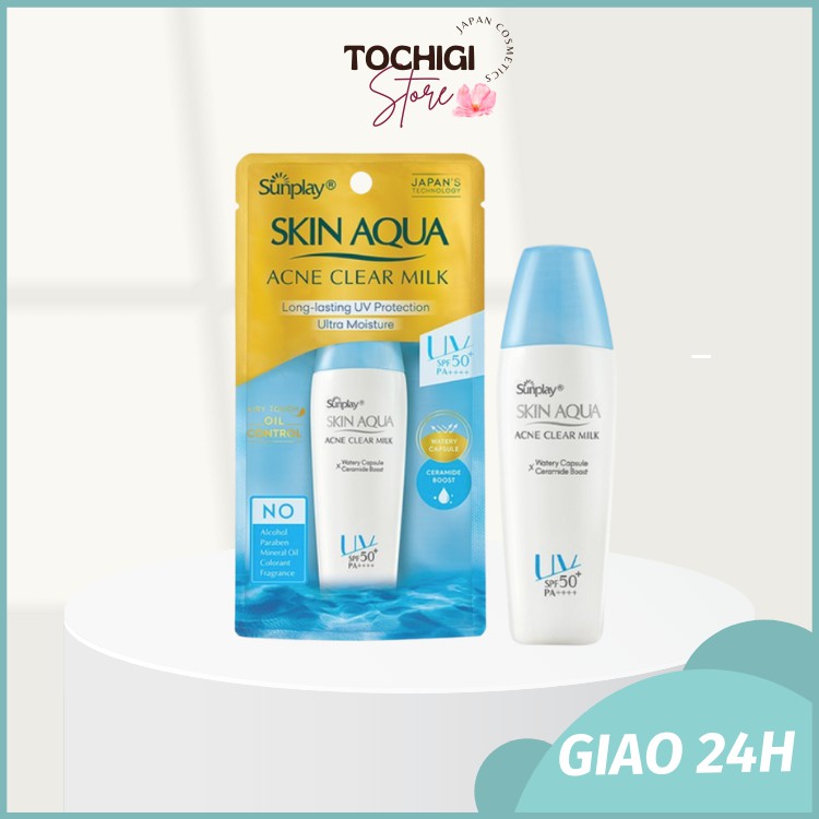 Sữa chống nắng dưỡng da ngừa mụn Sunplay Skin Aqua Acne Clear SPF 50+ PA++++ 25g