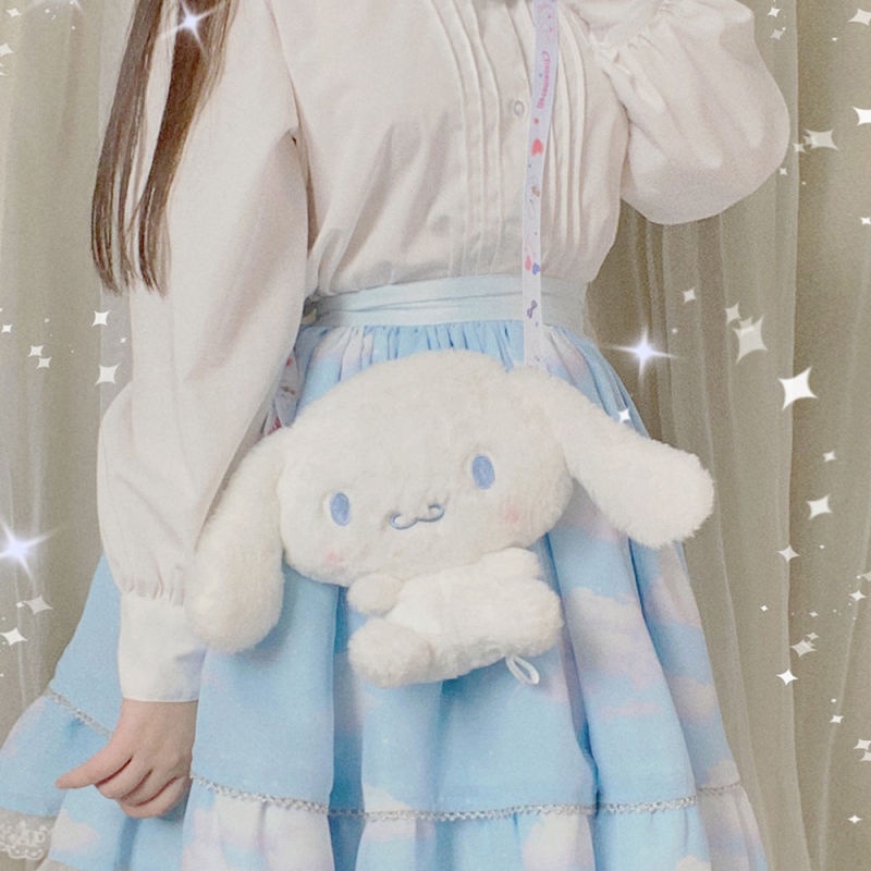Túi Đeo Chéo Hình Chú Chó Cinnamon Nhồi Bông Dễ Thương Phong Cách Lolita