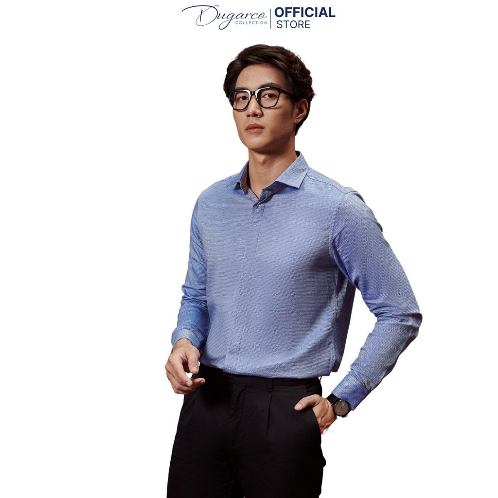 Áo sơ mi DUGARCO dài tay cotton họa tiết nam cao cấp 202SM41044