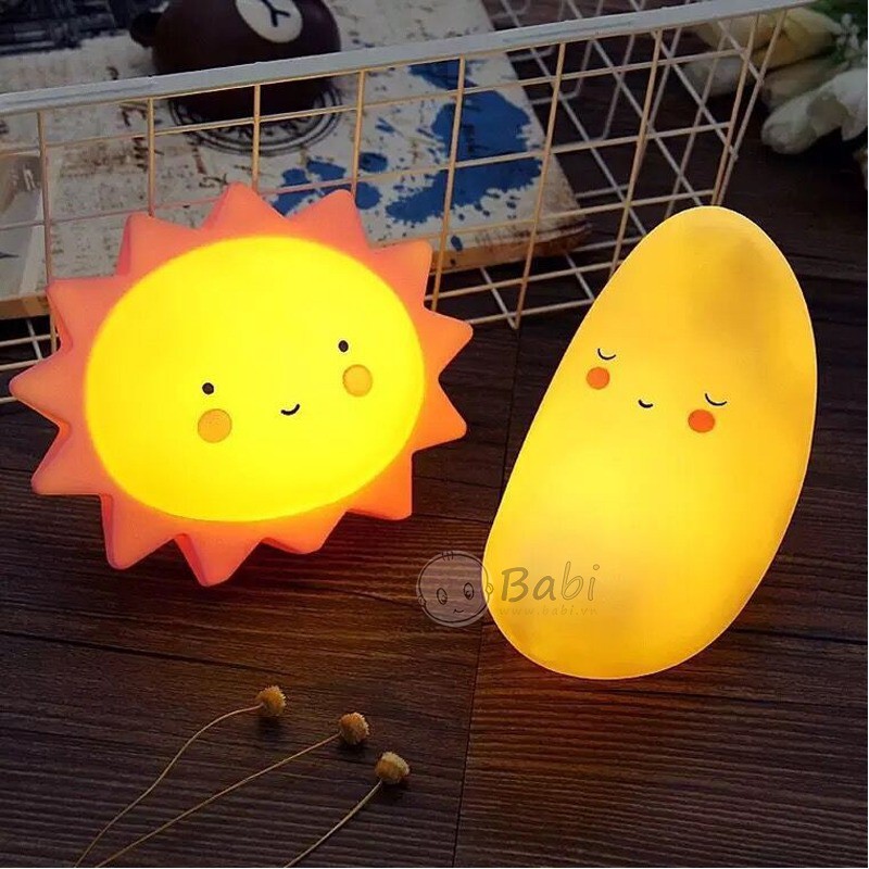 Đèn ngủ hình mặt trăng cho bé Silicon an toàn