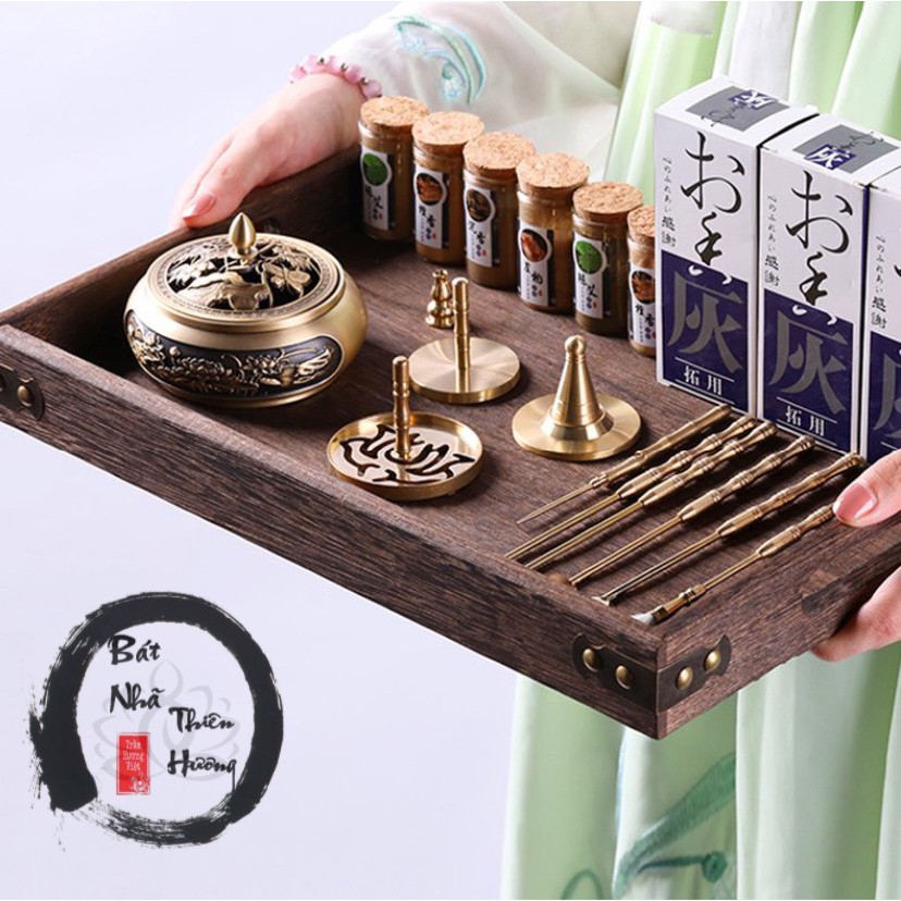 Bộ dụng cụ tạo hình khuôn đốt bột trầm hương xông trầm nụ bằng đồng nguyên chất
