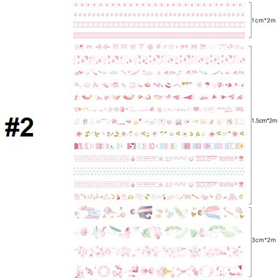 Set 20 Cuộn Băng Dính Washi Tape Trang Trí Scrapbook, Planner