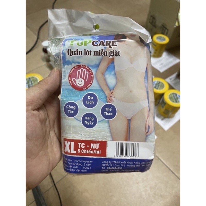 Set 5 quần lót miễn giặt Top Care cho mẹ bầu đi sinh hoặc đi du lịch
