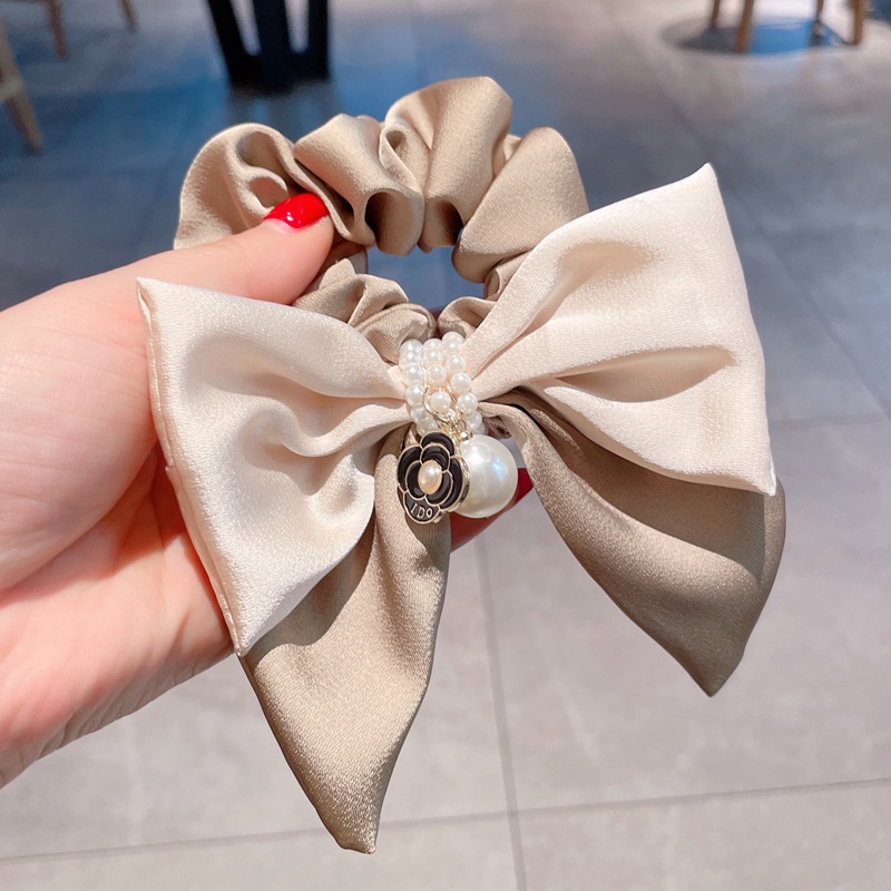 Dây Buộc Tóc Thắt Nơ Đính Ngọc Trai Thời Trang Hàn Quốc