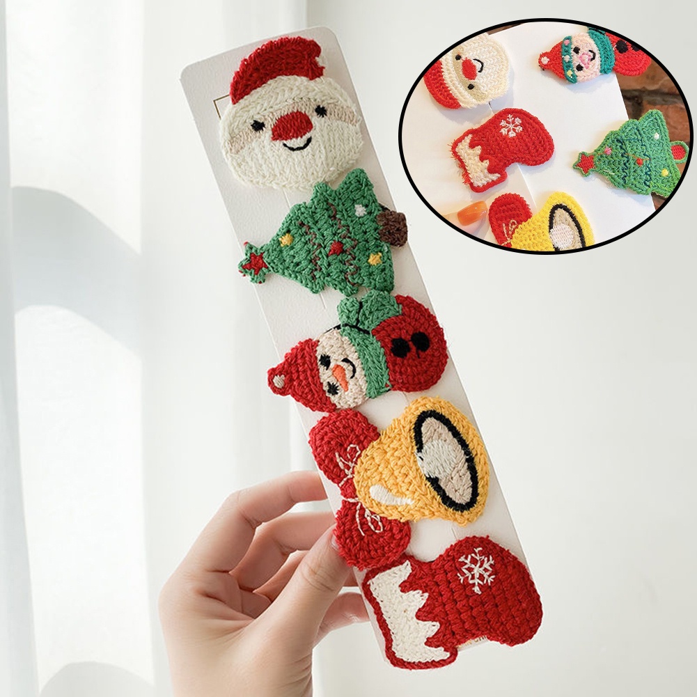 Kẹp Tóc Hình Ông Già Noel / Cây Thông / Vịt Đan Len Dễ Thương Cho Bé Gái