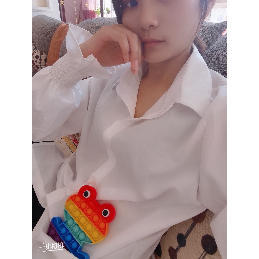 Áo sơ mi nữ kiểu hàn quốc bánh bèo tay điệu bo nhúm LADY SM04 | BigBuy360 - bigbuy360.vn