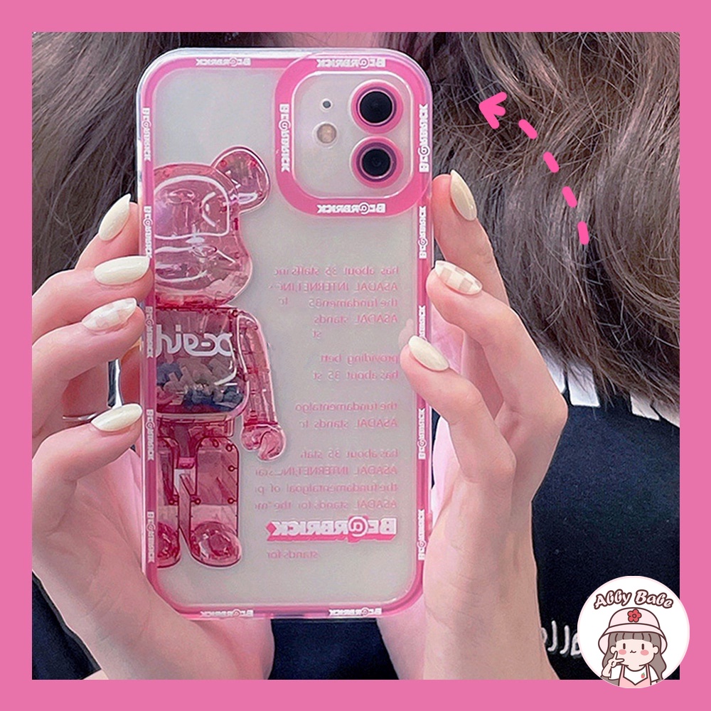 Ốp Điện Thoại TPU Mềm Chống Sốc In Hình Kaws Màu Hồng/Đen Cho IP 13 12 11 Pro Max X XS XR 8 7 Plus