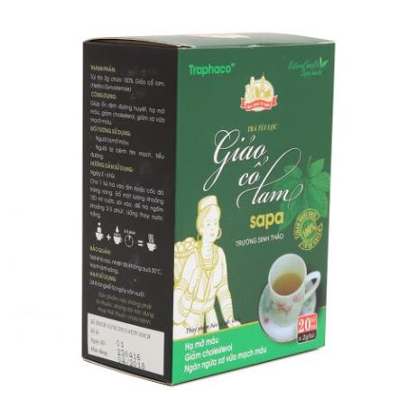 TRÀ TÚI LỌC GIẢO CỔ LAM SAPA - Hỗ trợ làm hạ mỡ máu, tăng cường hệ miễn dịch, giải độc của gan (20 túi)
