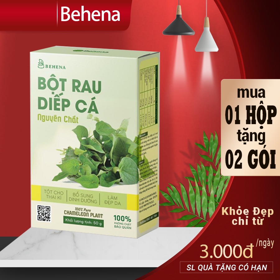 Bột Diếp Cá BEHENA 50g Giảm Mỡ Giảm Cân, Lợi Tiểu, Giải Độc, Tăng Cường Sức Đề Kháng