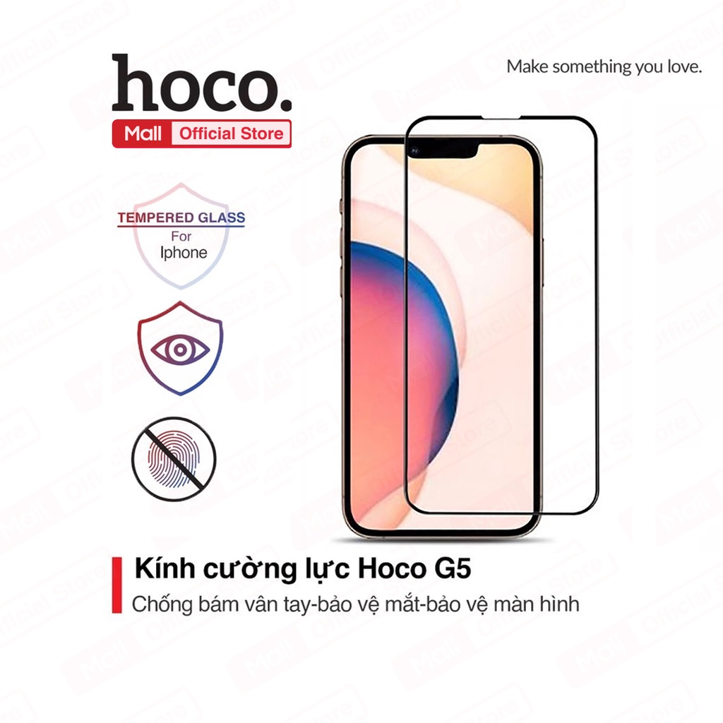 Kính cường lực Hoco G5 cho iPhone 13 / 13 Pro độ cứng 9H chống bám vân tay bảo vệ màn hình