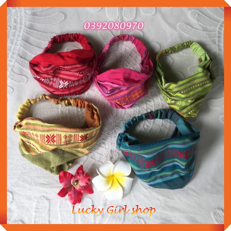 Băng Đô, Turban Vải Cotton Thổ Cẩm Sapa Độc Đáo, Xinh Xắn Cho Nàng Sành Điệu Xuống Phố, Đi Biển - Lucky Girl shop