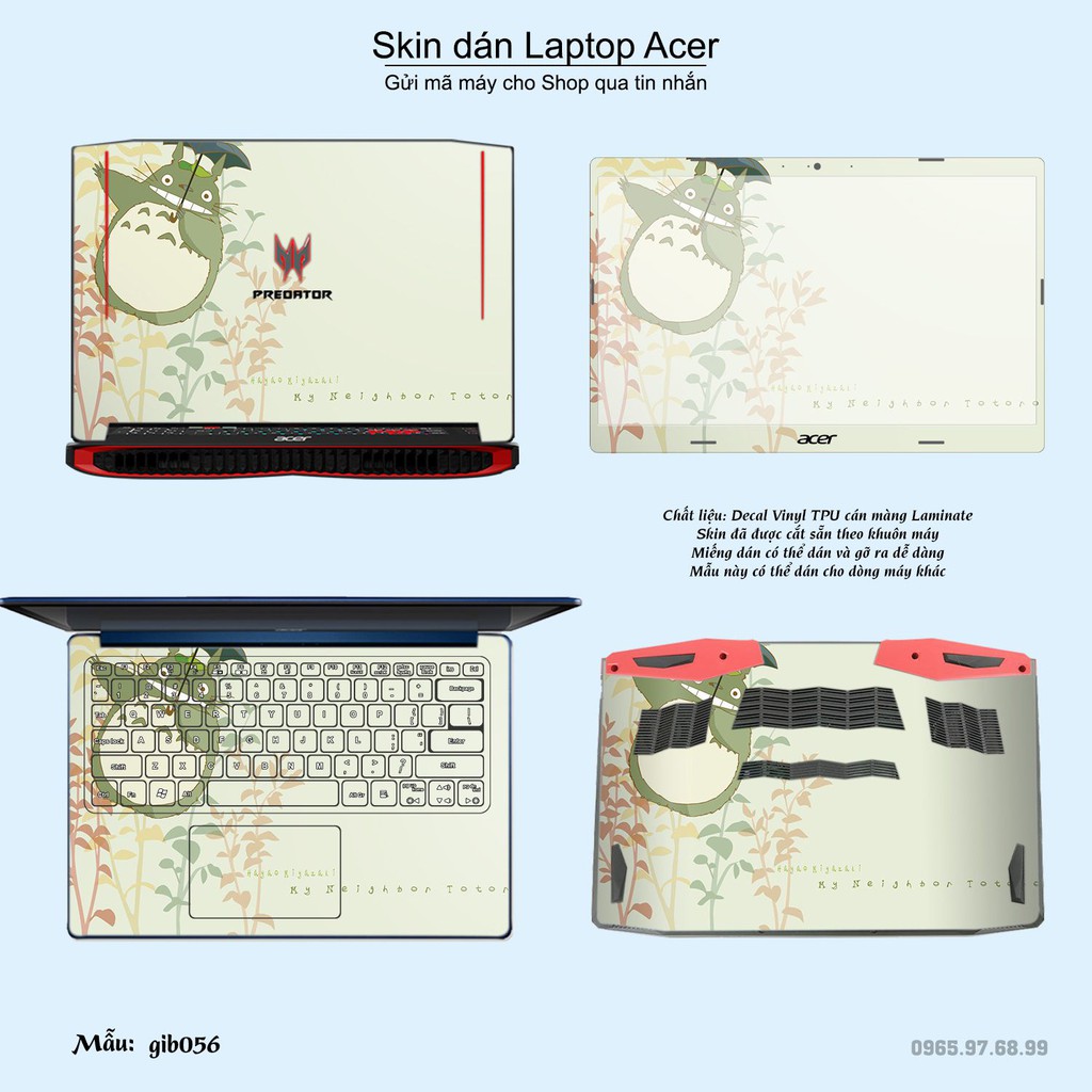 Skin dán Laptop Acer in hình Ghibli _nhiều mẫu 9 (inbox mã máy cho Shop)