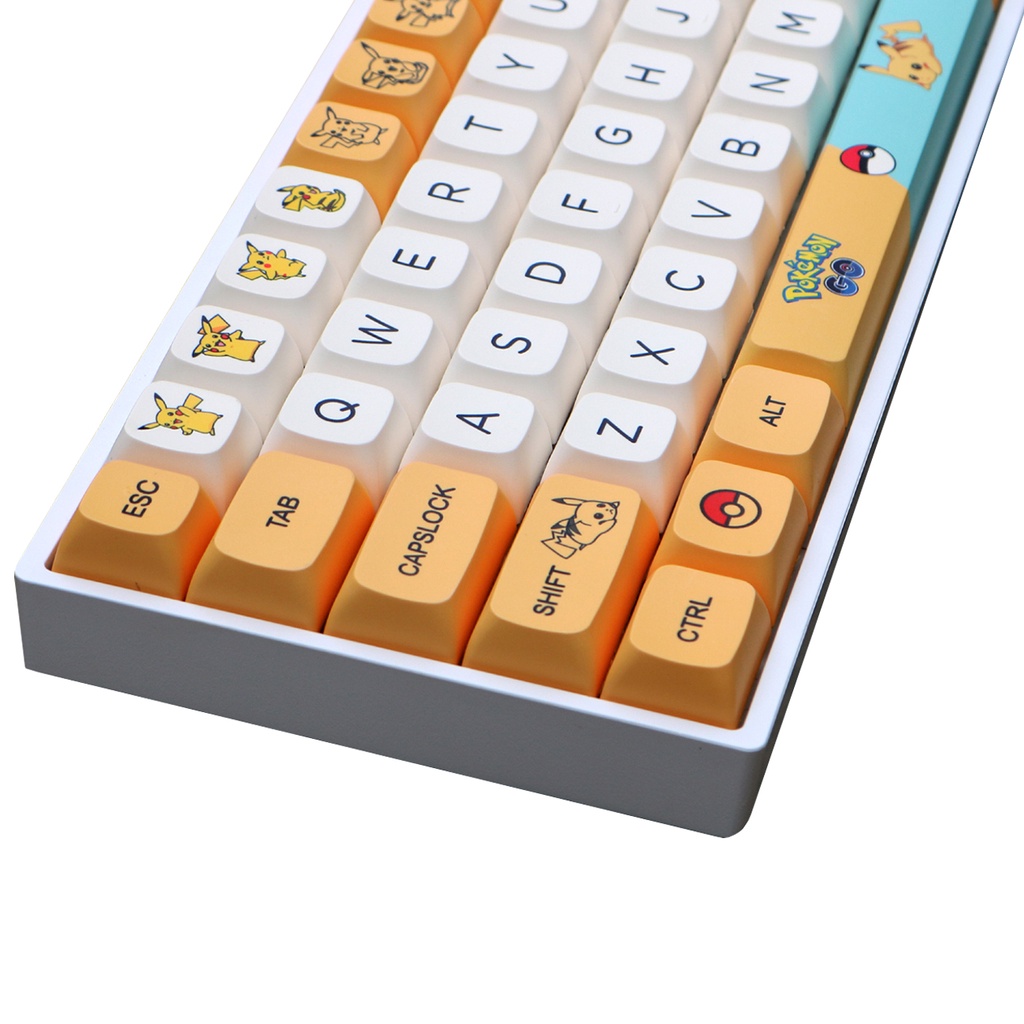 MK Pikachu Keycaps, 139 phím PBT Keycaps XDA Cấu hình DYE-SUB Cá nhân hóa GMK Keycaps cho bàn phím cơh Cho Bàn Phím Cơ