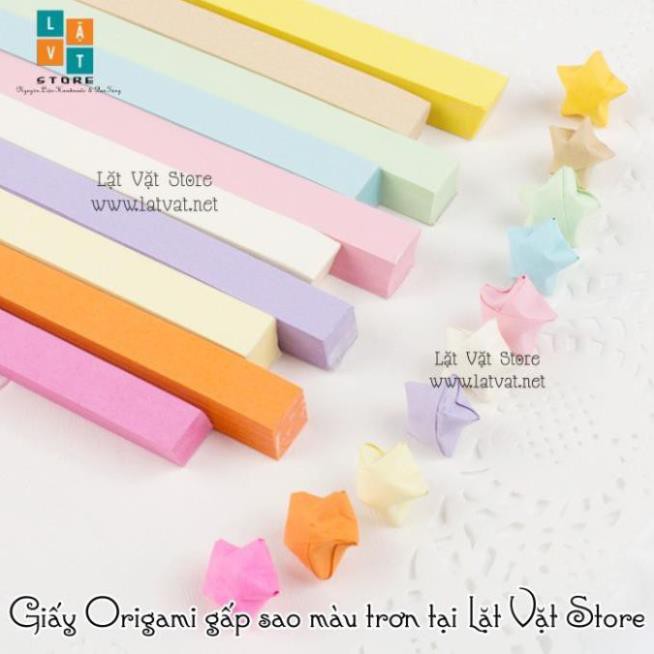 [MỚI] Giấy gấp sao màu đơn sắc nhiều màu - origami star paper