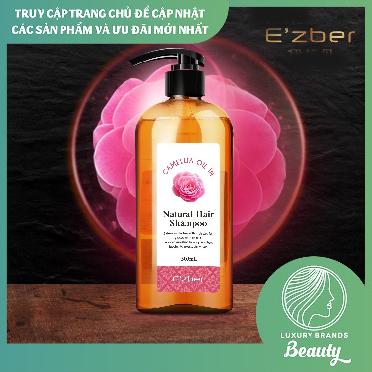 [SẴN] Dầu gội đầu shampoo thảo mộc thiên nhiên dưỡng và chăm sóc tóc trị gàu hương Hoa Sơn Trà Camellia E'zber Nhật Bản