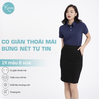 Big size - Áo thun nữ cổ trụ - Màu xanh navy