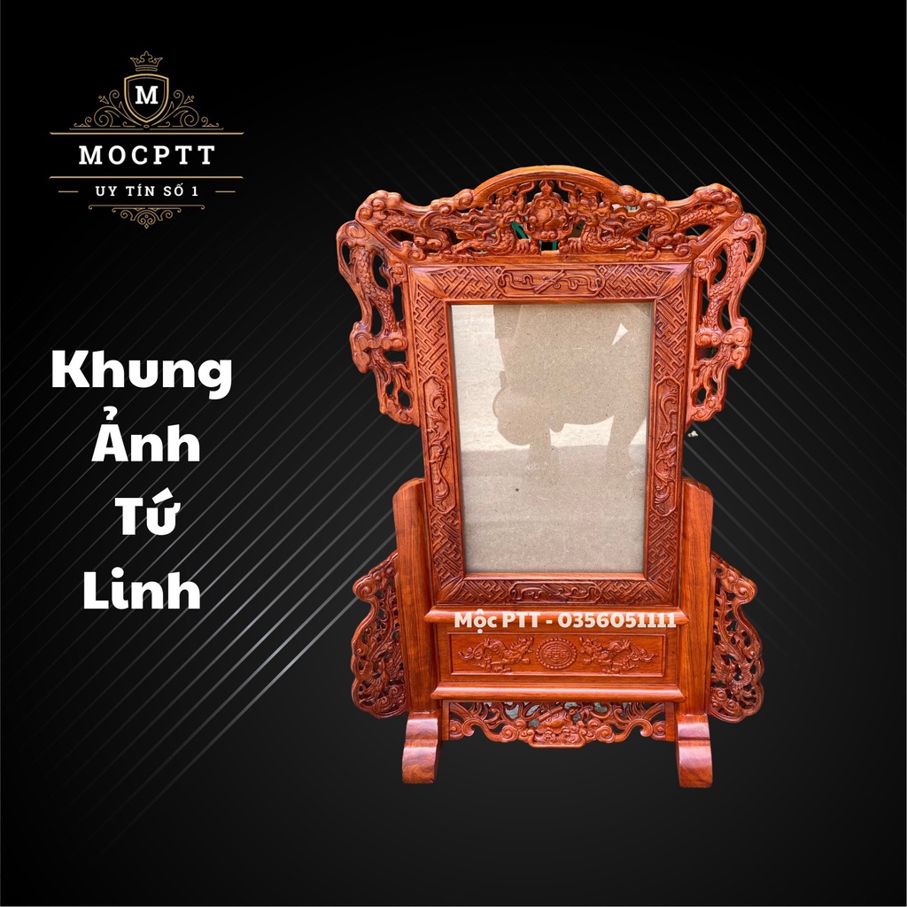 Khung Ảnh Thờ mẫu Tứ Linh gỗ Hương đá đồ dùng phòng thờ