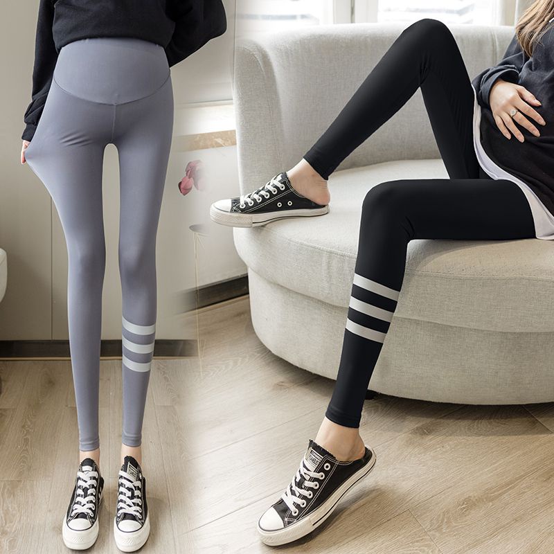 Quần dài thể thao màu dạ quang thời trang mùa thu cho phụ nữ mang thai M-4XL