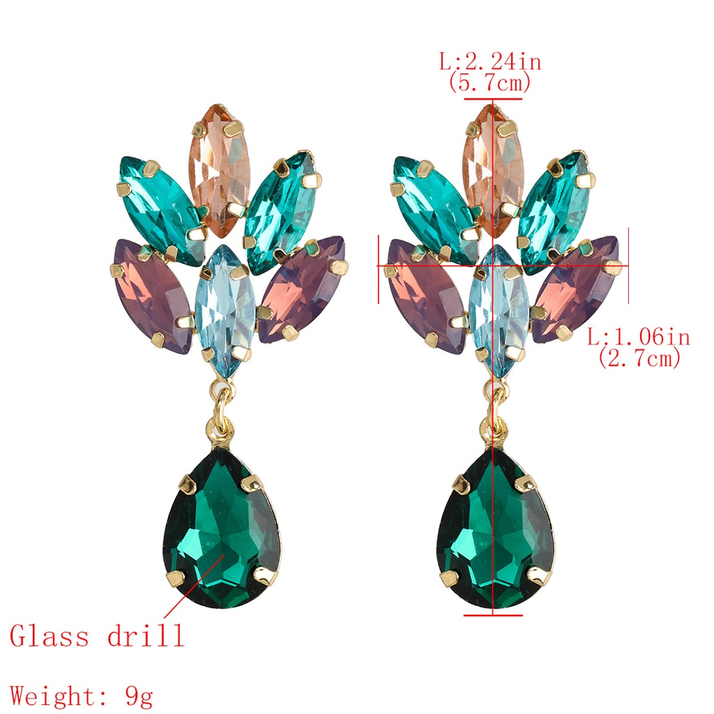PINKDUDU Bông Tai Dáng Dài Hình Hoa Đính Pha Lê Trong Suốt Phong Cách Boho Thời Trang Cho Nữ PD409