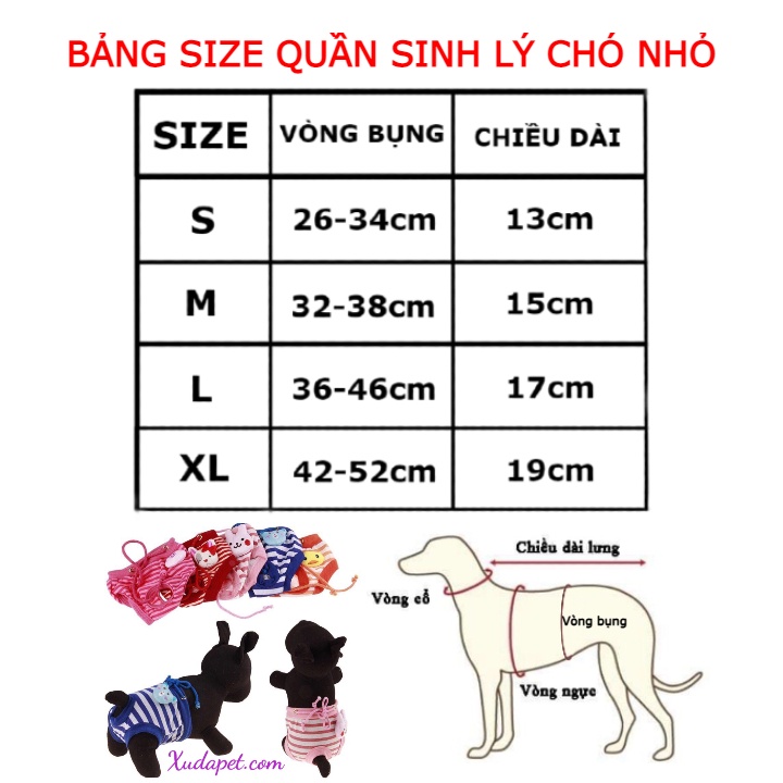 [SIÊU ĐẸP] QUẦN LÓT SINH LÝ CHO CHÓ MÈO XUDAPET - XDP01