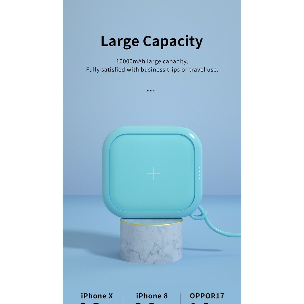 Sạc dự phòng không dây Mipow Cube X 10000mAh PD18W Version II - Hàng Chính Hãng SPX01W-T