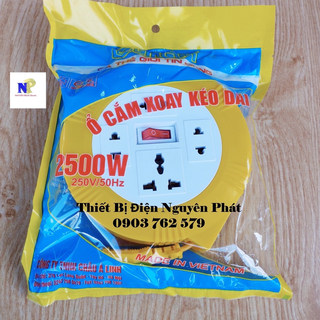 Ổ Cắm Xoay  Kéo Dài Công Suất Pmax: 2.500w - 250V/50Hz