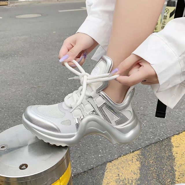 (HÀNG CÓ SẴN - ẢNH THẬT FEEDBACK) GIÀY SNEAKER ULZZANG SNEAKER ĐẾ CAO 7CM  - PLATFORM SNEAKER