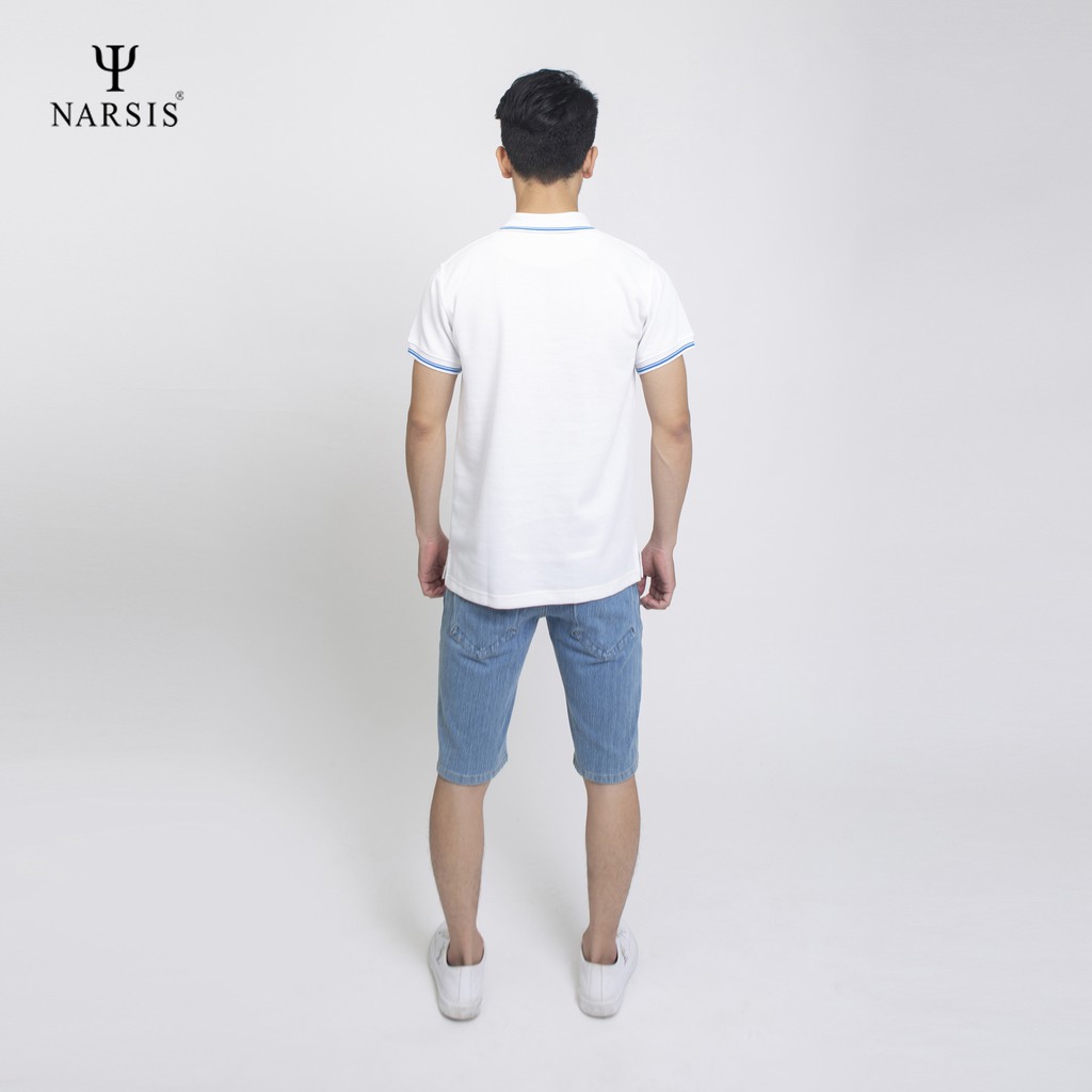 Áo cộc tay nam Narsis D4021 màu trắng