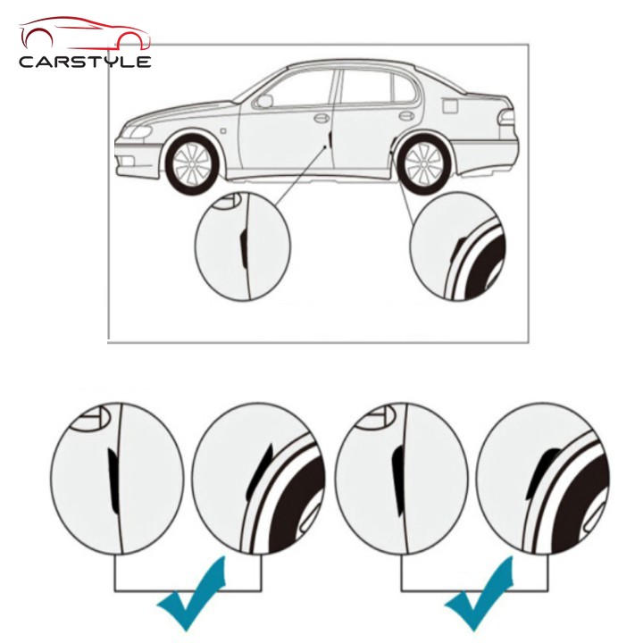 Bộ Nẹp 4 Chiếc Trang Trí Bảo Vệ Chống Va Đập Cánh Cửa Ô Tô/ Mã CYX    KIA BENZ BMW Toyota Ford VOLVO MAZDA MITSUBISHI Audi HONDA lexus C200 GLB GLC