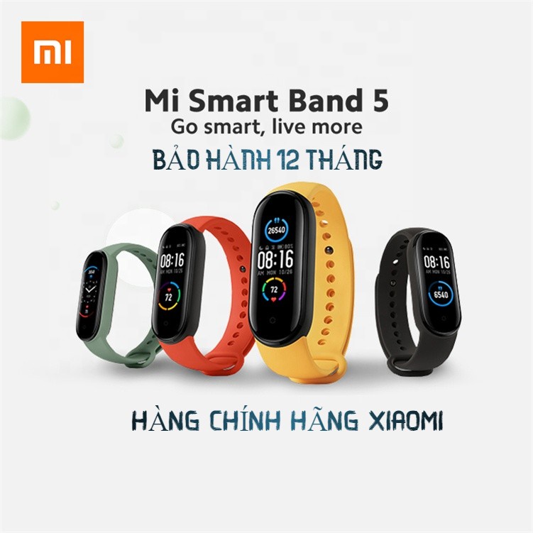 Vòng đeo tay thông minh Xiaomi Mi band 5 Quốc Tế CHÍNH HÃNG ( BẢO HÀNH 1 NĂM)
