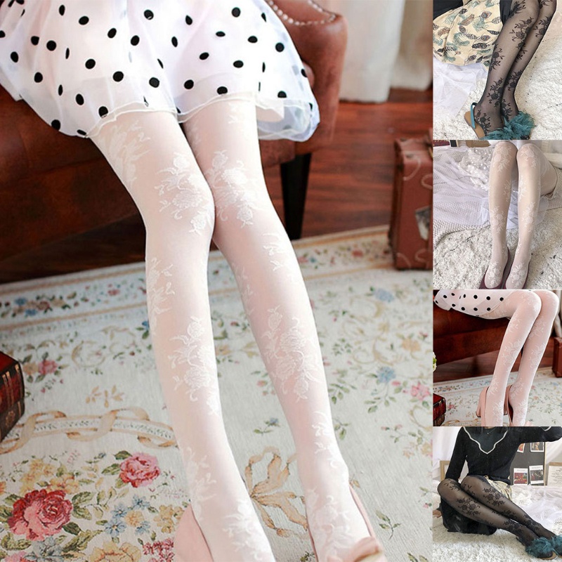 Youyo Quần Tất Xuyên Thấu Họa Tiết Hoa Hồng Thời Trang Gợi Cảm Cho Nữ