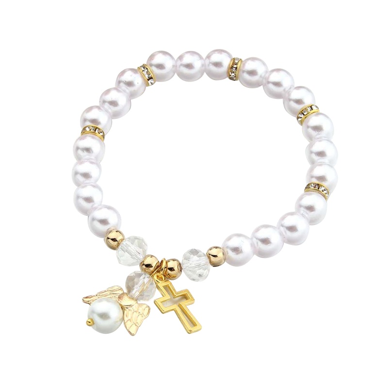 Flgo Vòng Đeo Tay Hình Đôi Cánh Thiên Thần Rỗng Dễ Thương Trang Trí Cánh Thánh Giá Dành Cho Bé Trai Bé Gái